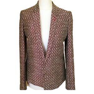 The Kooples sz Small Burgundy & Cream Blazer